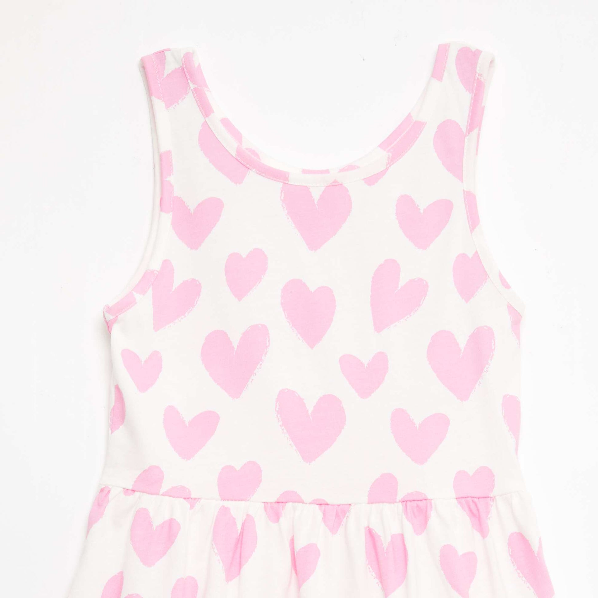 Robe en maille légère fine bretelles all-over en coton ROSE