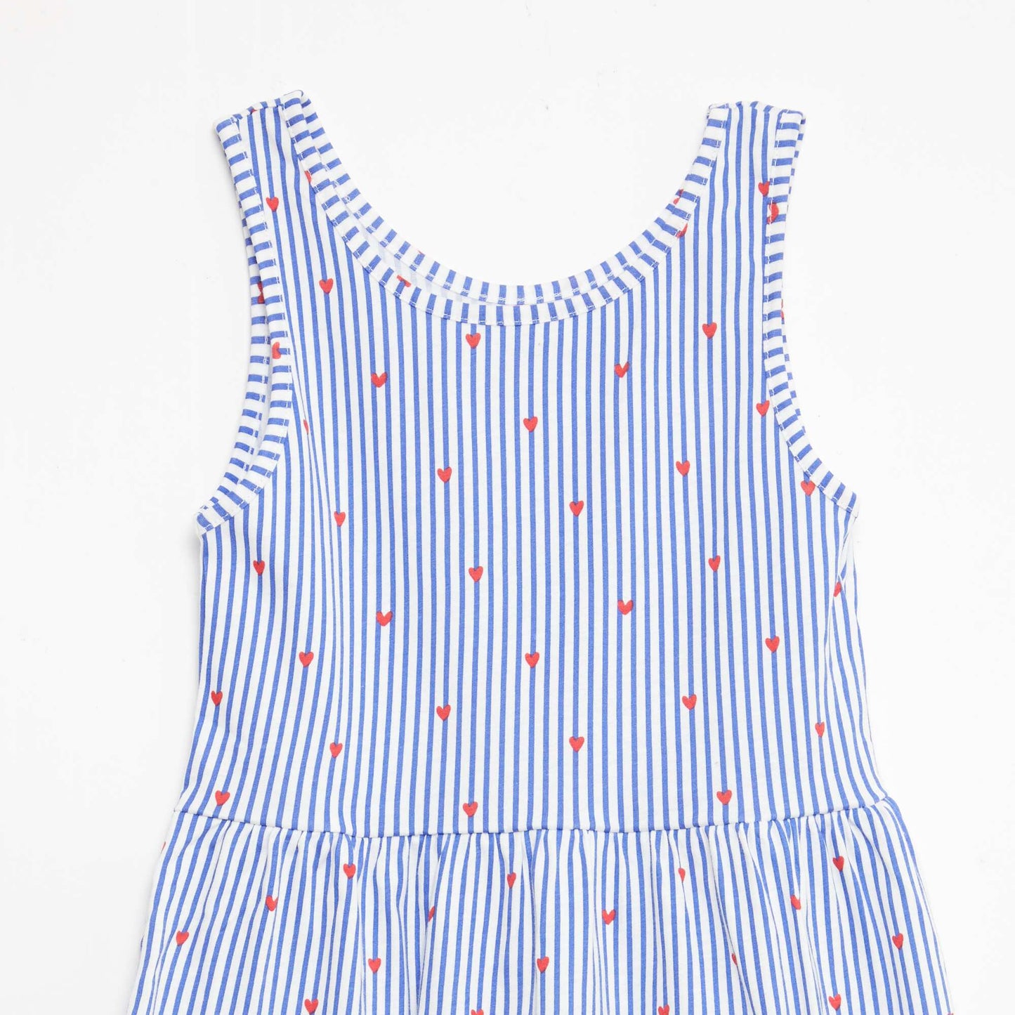 Robe en maille légère fine bretelles all-over en coton BLEU