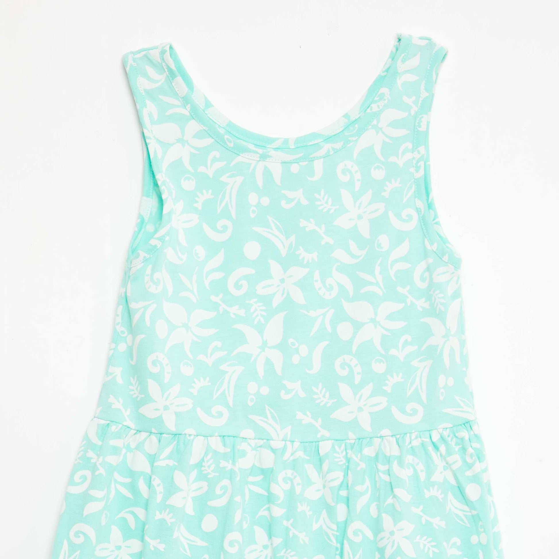 Robe en maille légère fine bretelles all-over en coton VERT