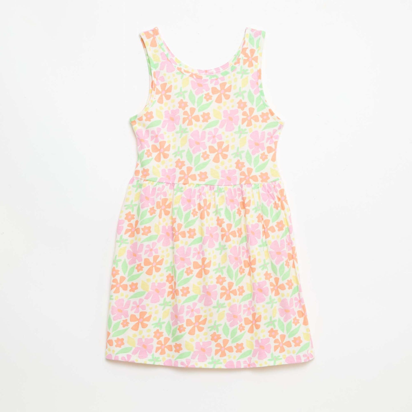 Robe en maille légère fine bretelles all-over en coton ORANGE