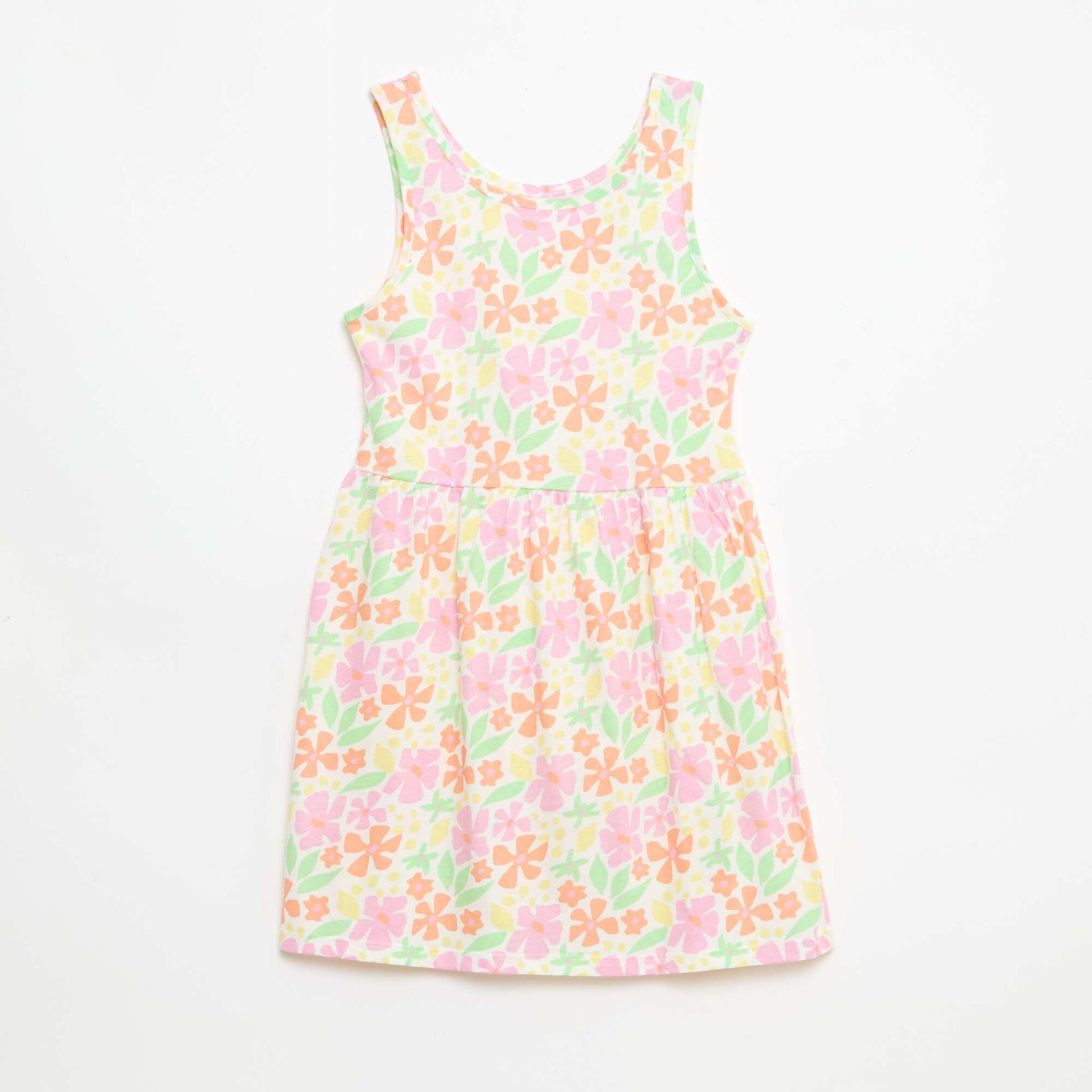 Robe en maille légère fine bretelles all-over en coton ORANGE