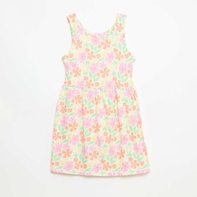 Robe en maille légère fine bretelles all-over en coton ORANGE