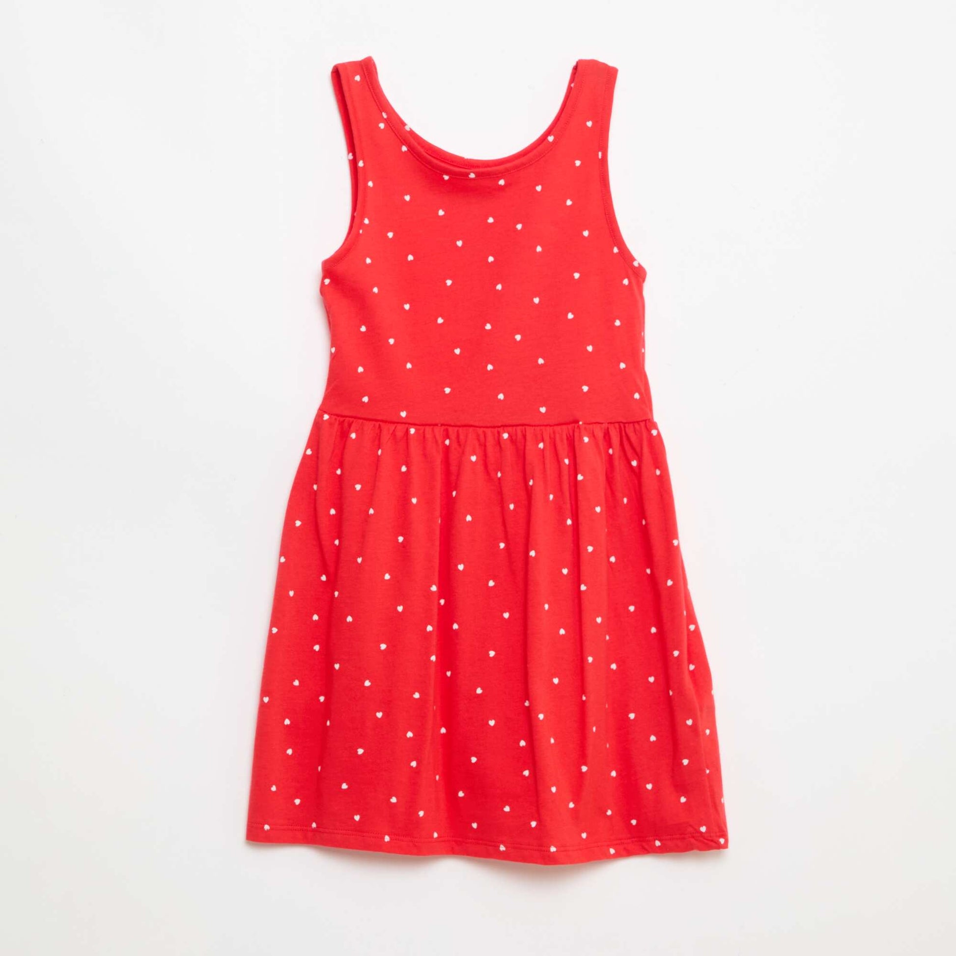 Robe en maille légère fine bretelles all-over en coton ROUGE
