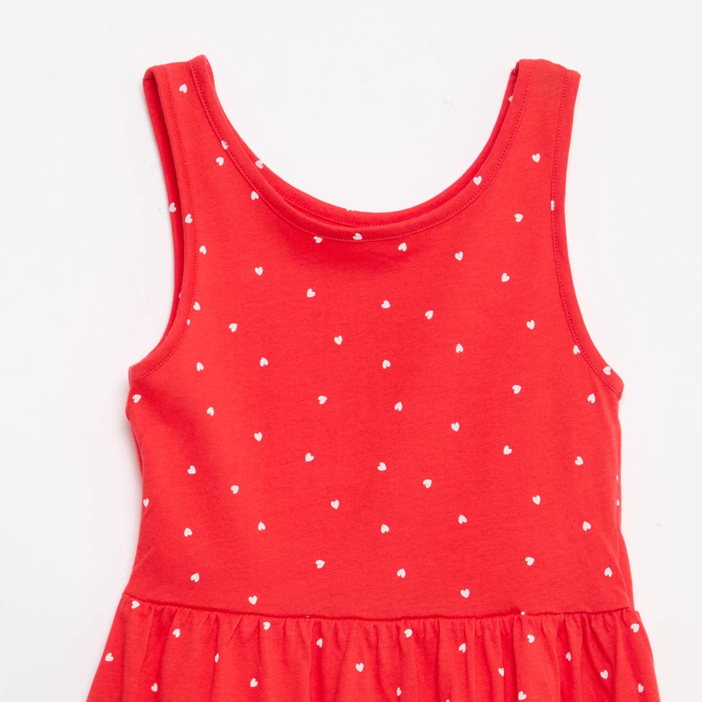 Robe en maille légère fine bretelles all-over en coton ROUGE