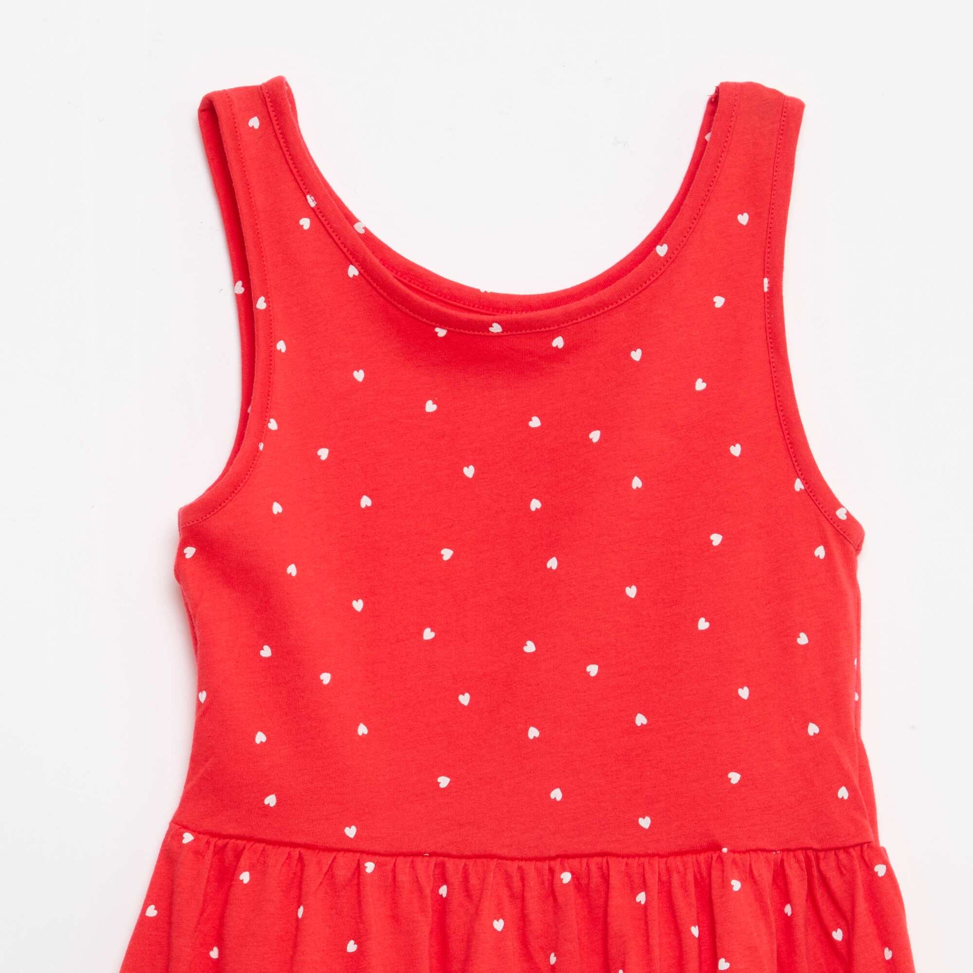 Robe en maille légère fine bretelles all-over en coton ROUGE