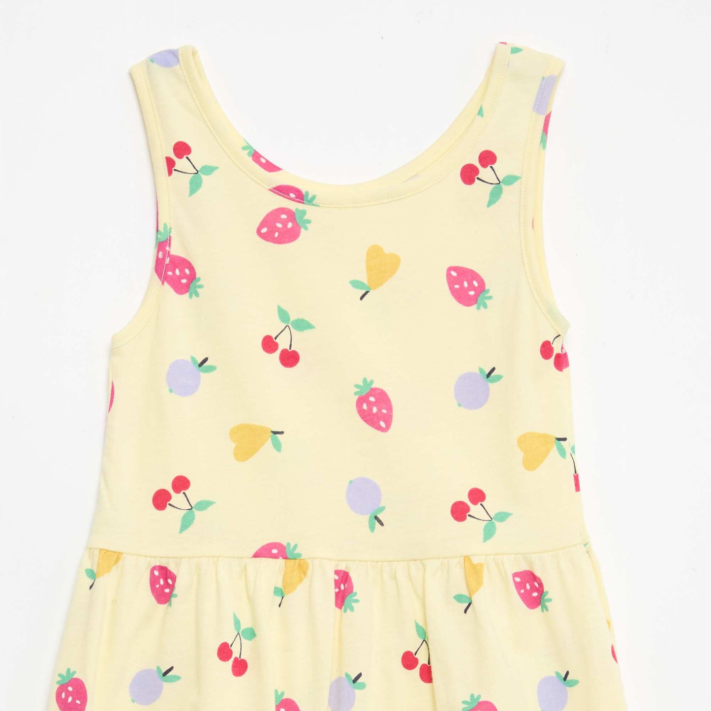 Robe en maille légère fine bretelles all-over en coton JAUNE