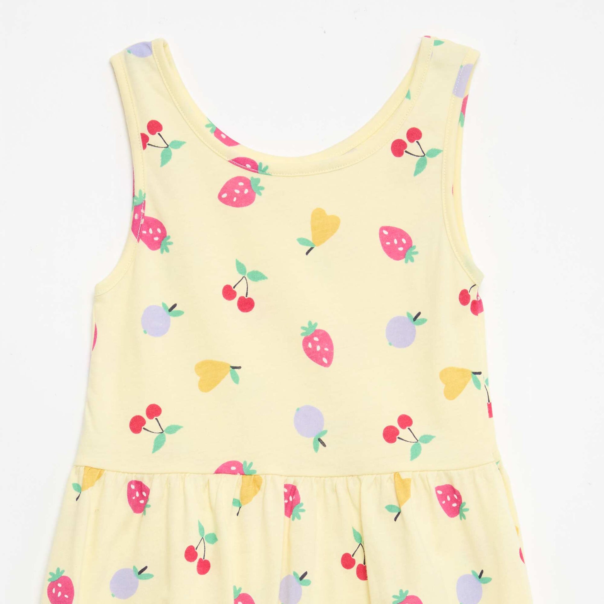 Robe en maille légère fine bretelles all-over en coton JAUNE