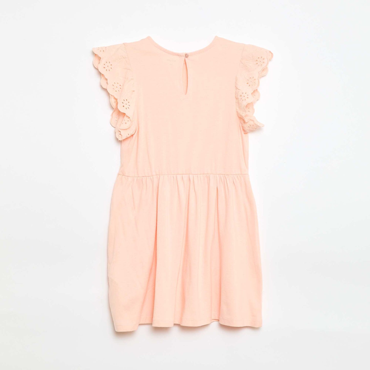 Robe en jersey avec manches courtes en broderies anglaises ORANGE