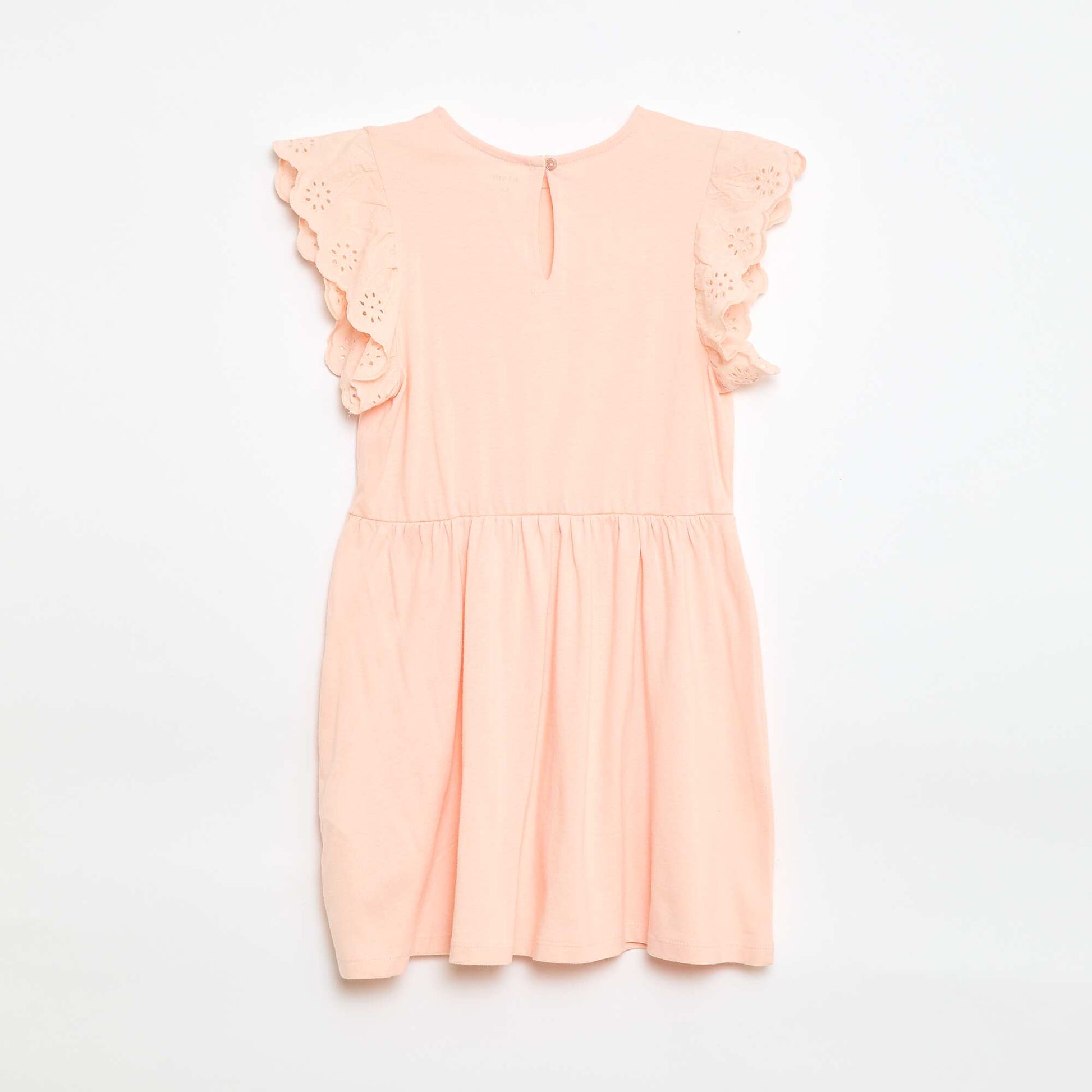 Robe en jersey avec manches courtes en broderies anglaises ORANGE