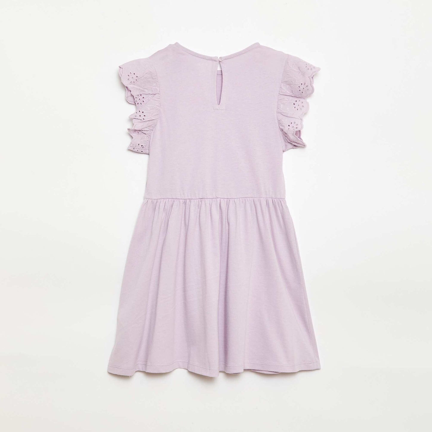 Robe en jersey avec manches courtes en broderies anglaises VIOLET