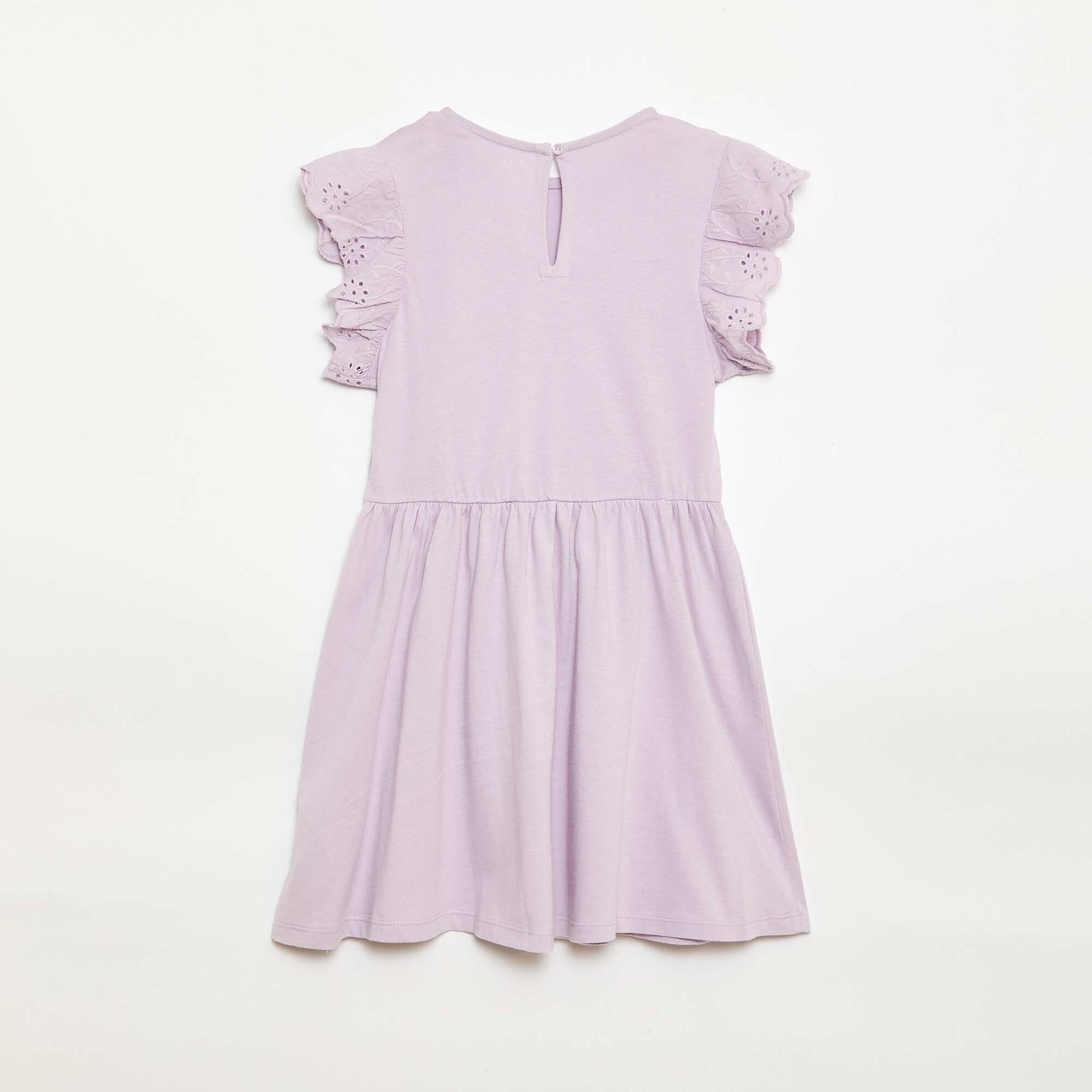 Robe en jersey avec manches courtes en broderies anglaises VIOLET
