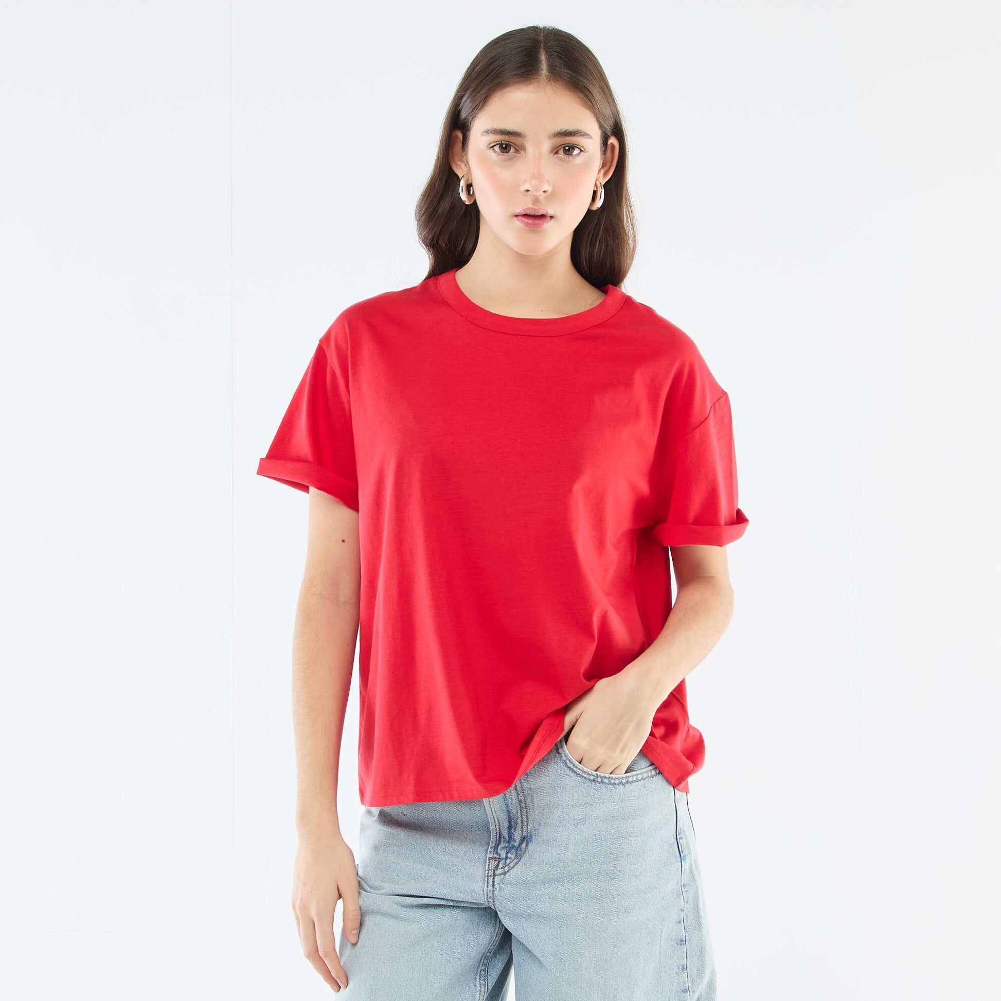 Tee-shirt uni manches courtes ROUGE