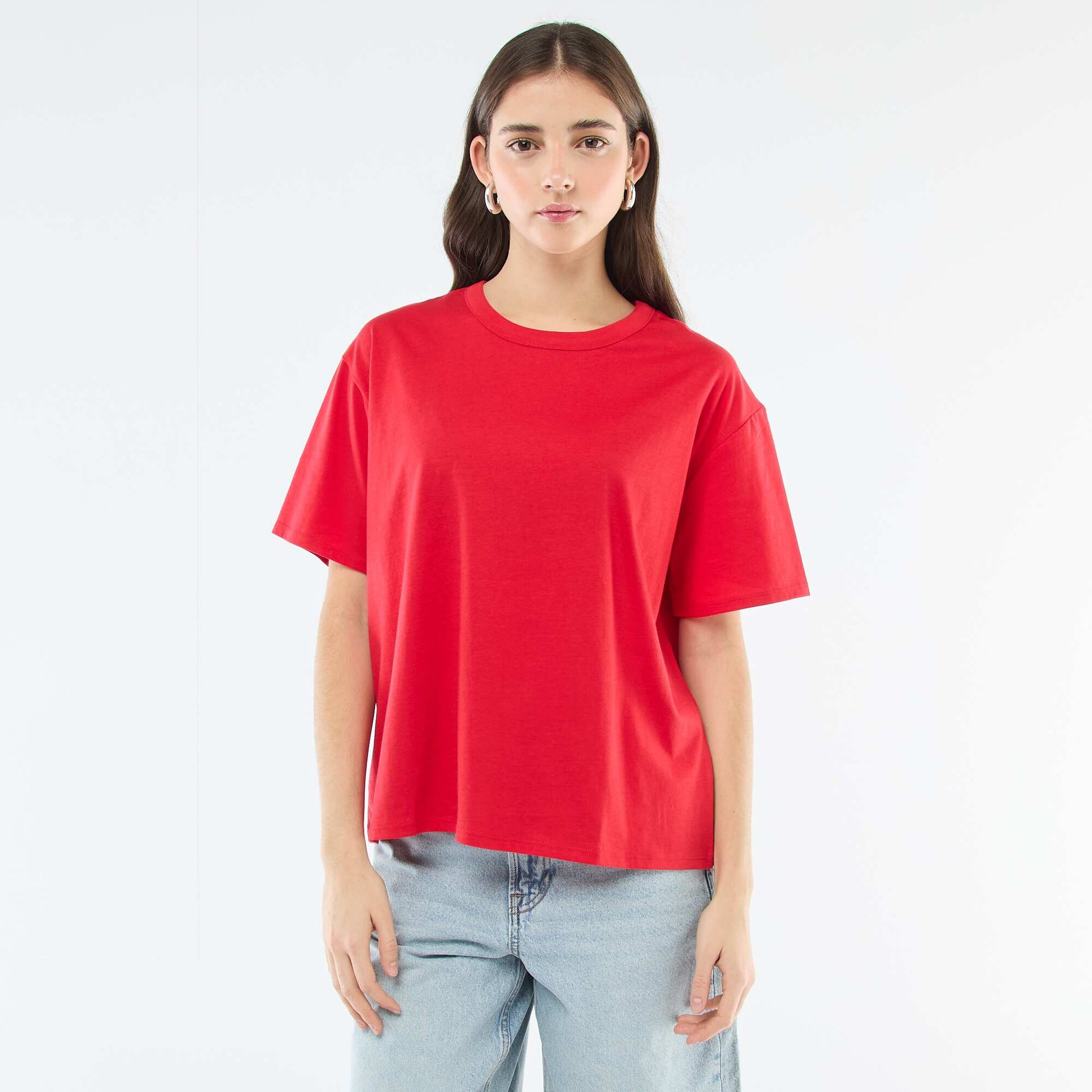 Tee-shirt uni manches courtes ROUGE
