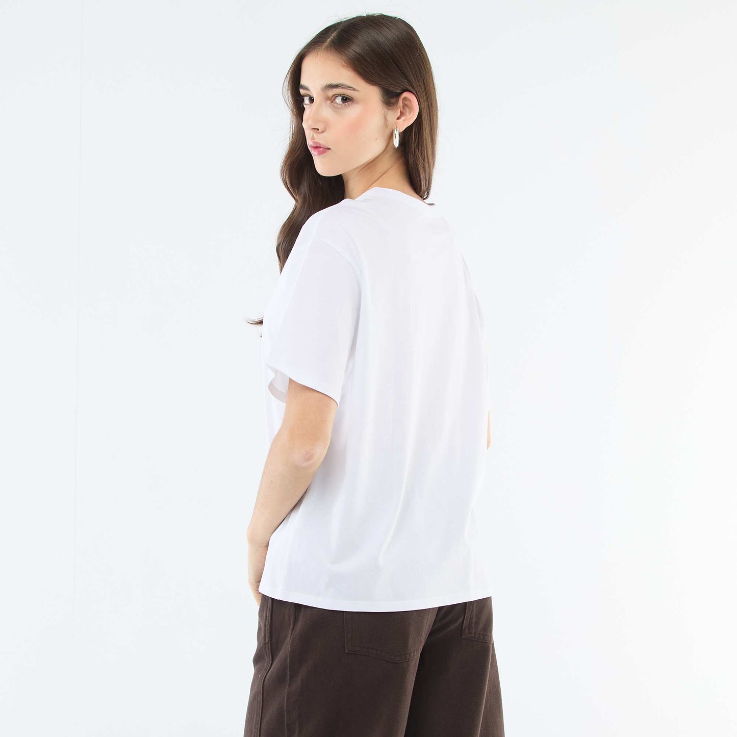 Tee-shirt uni manches courtes BLANC