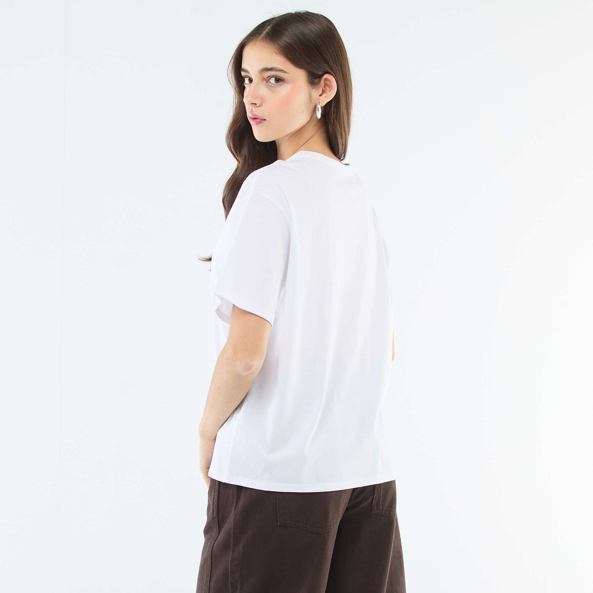 Tee-shirt uni manches courtes BLANC