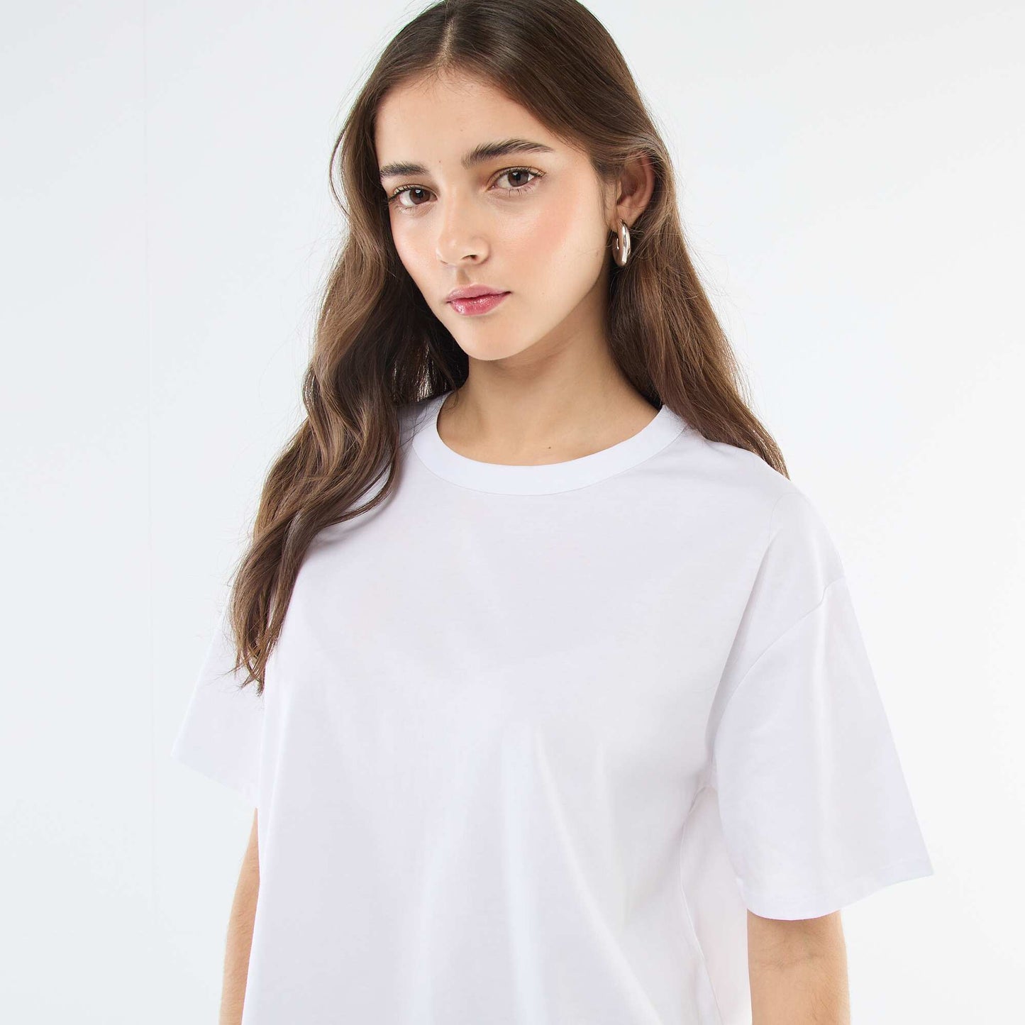 Tee-shirt uni manches courtes BLANC