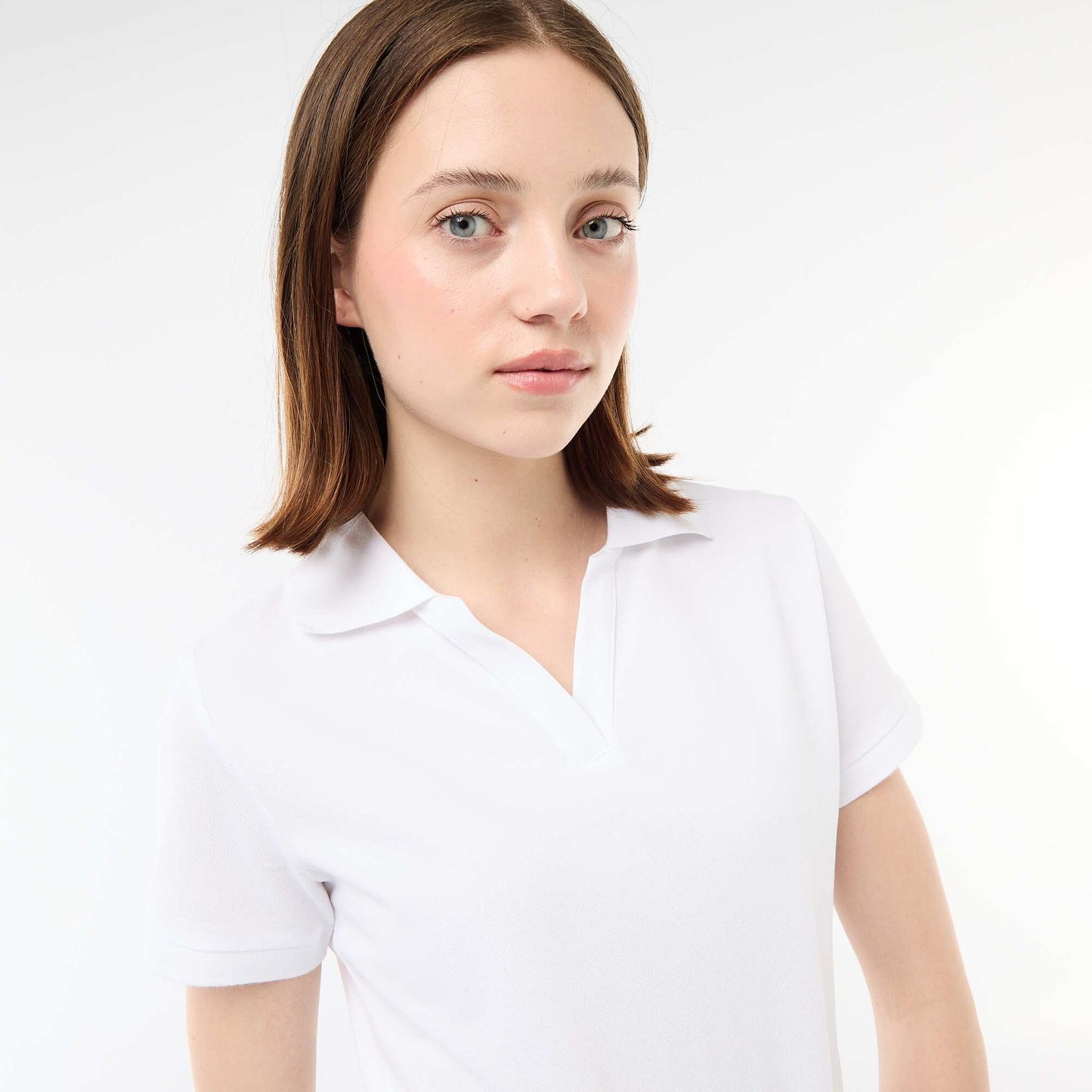 Polo cintré en maille piquée BLANC