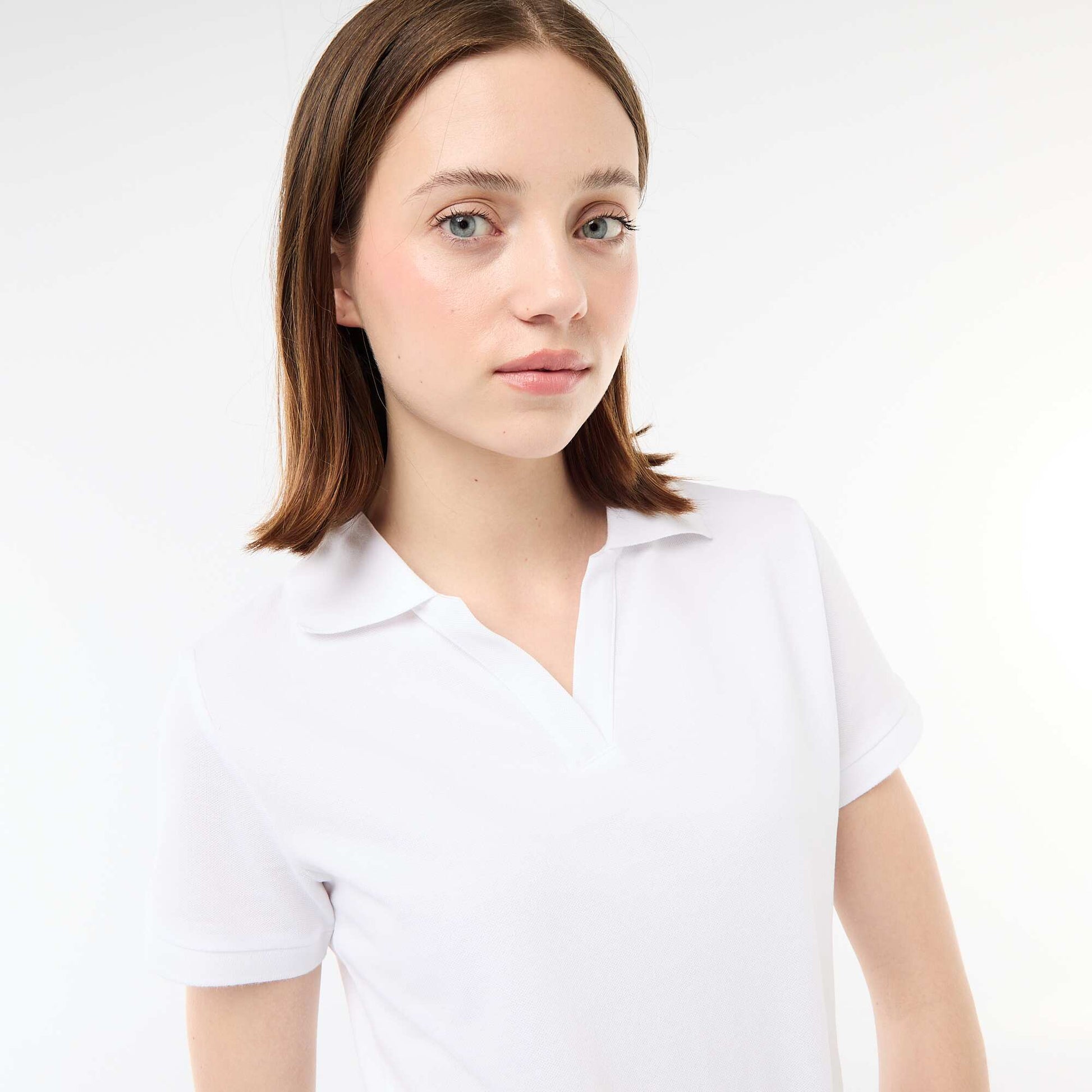 Polo cintré en maille piquée BLANC