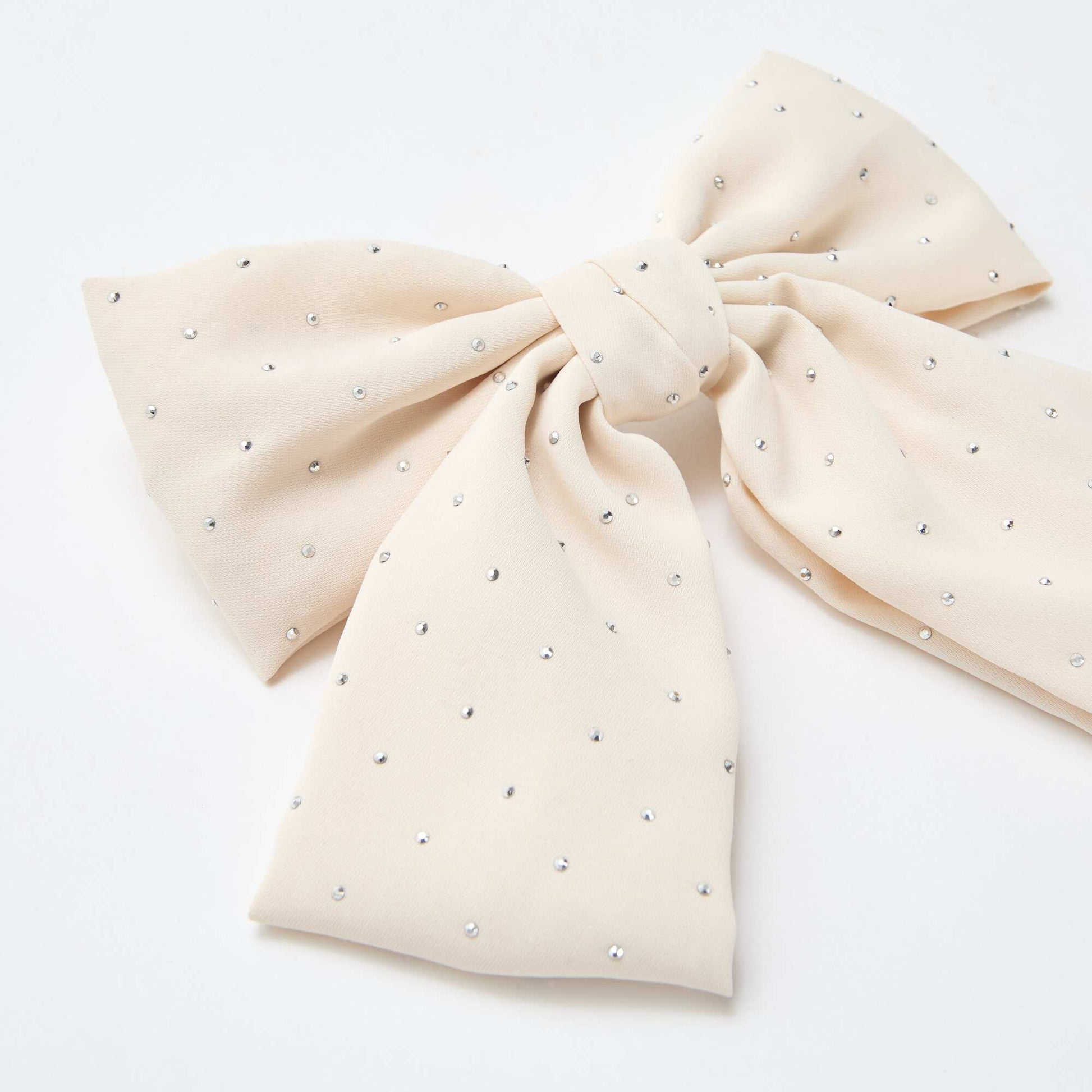 Pince nœud à strass BEIGE