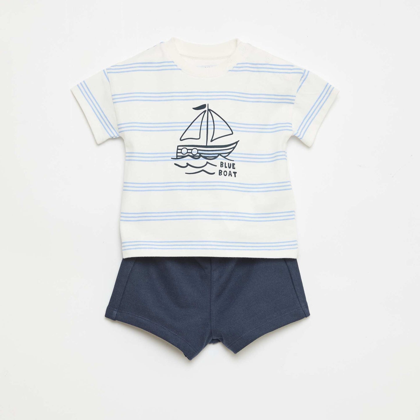 Ensemble 2 pièces en coton  T-shirt + short BLANC