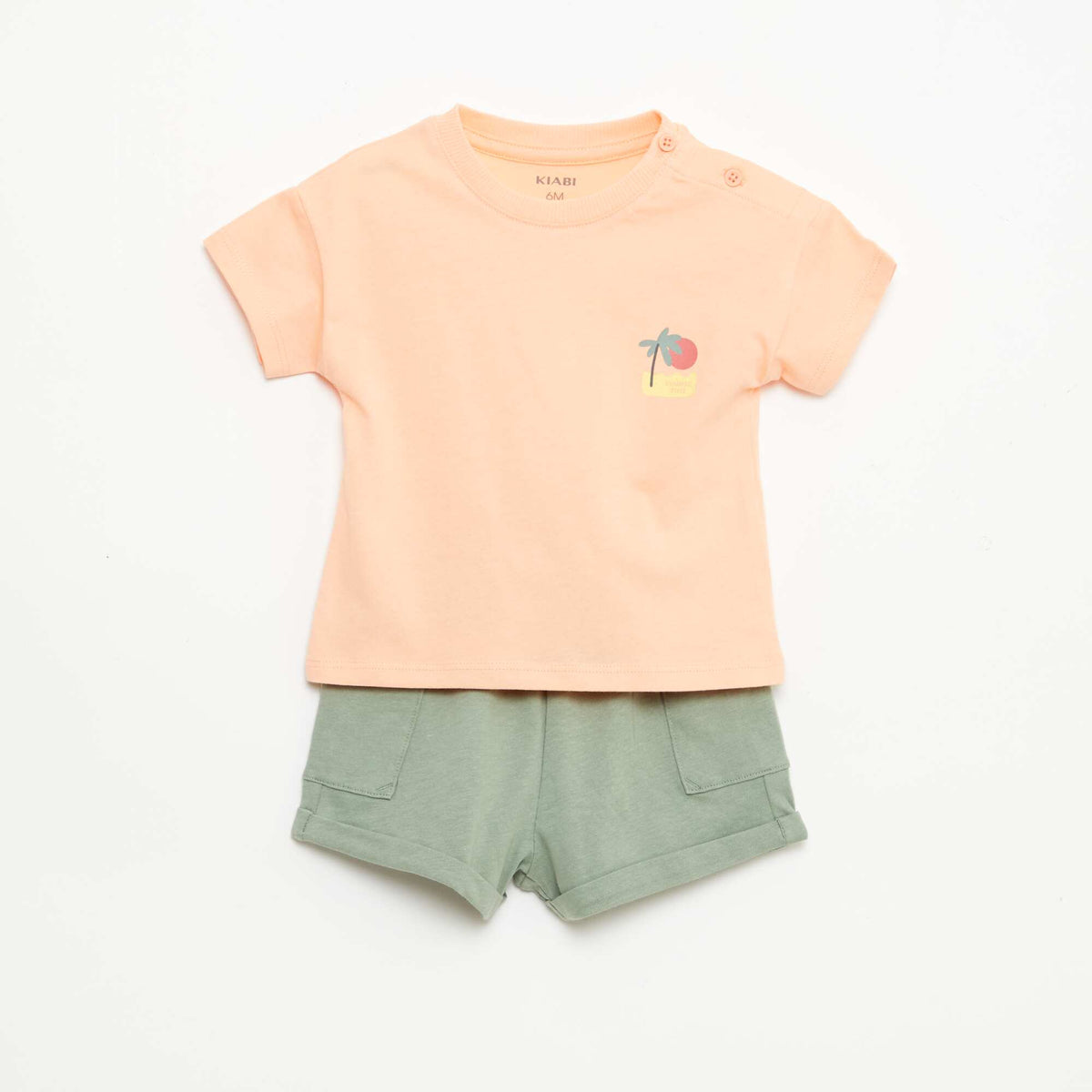 Ensemble 2 pièces short + T-shirt ORANGE