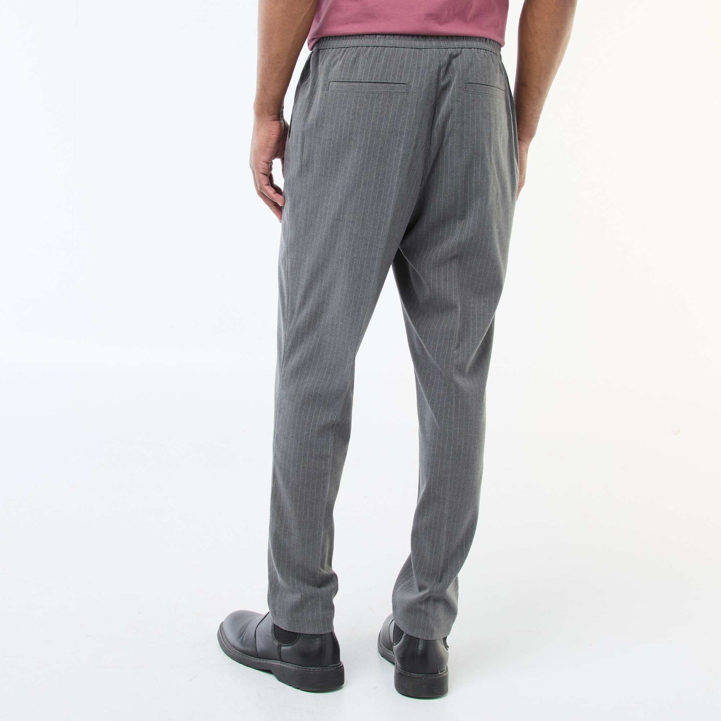 Pantalon de ville à fines rayures NOIR