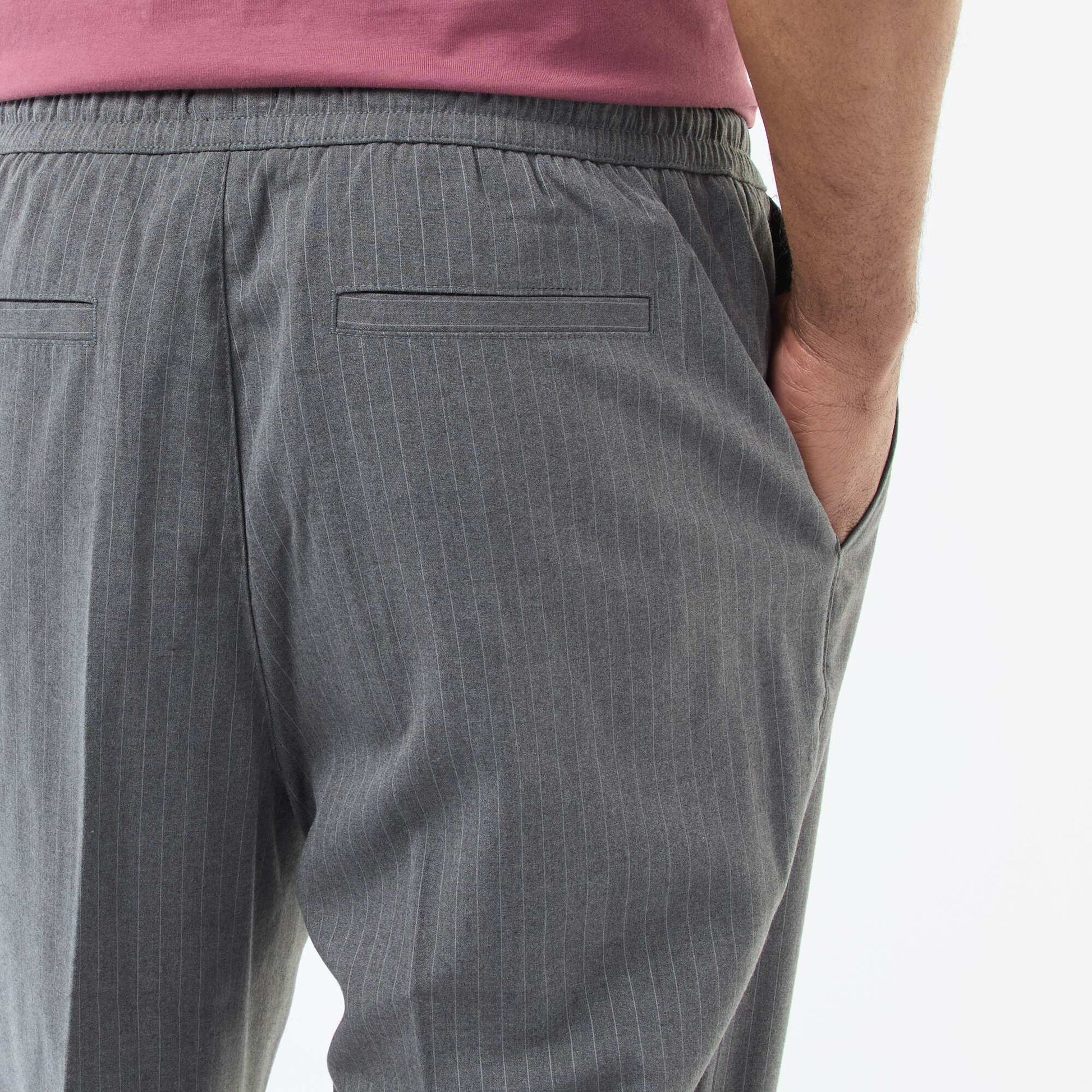 Pantalon de ville à fines rayures NOIR