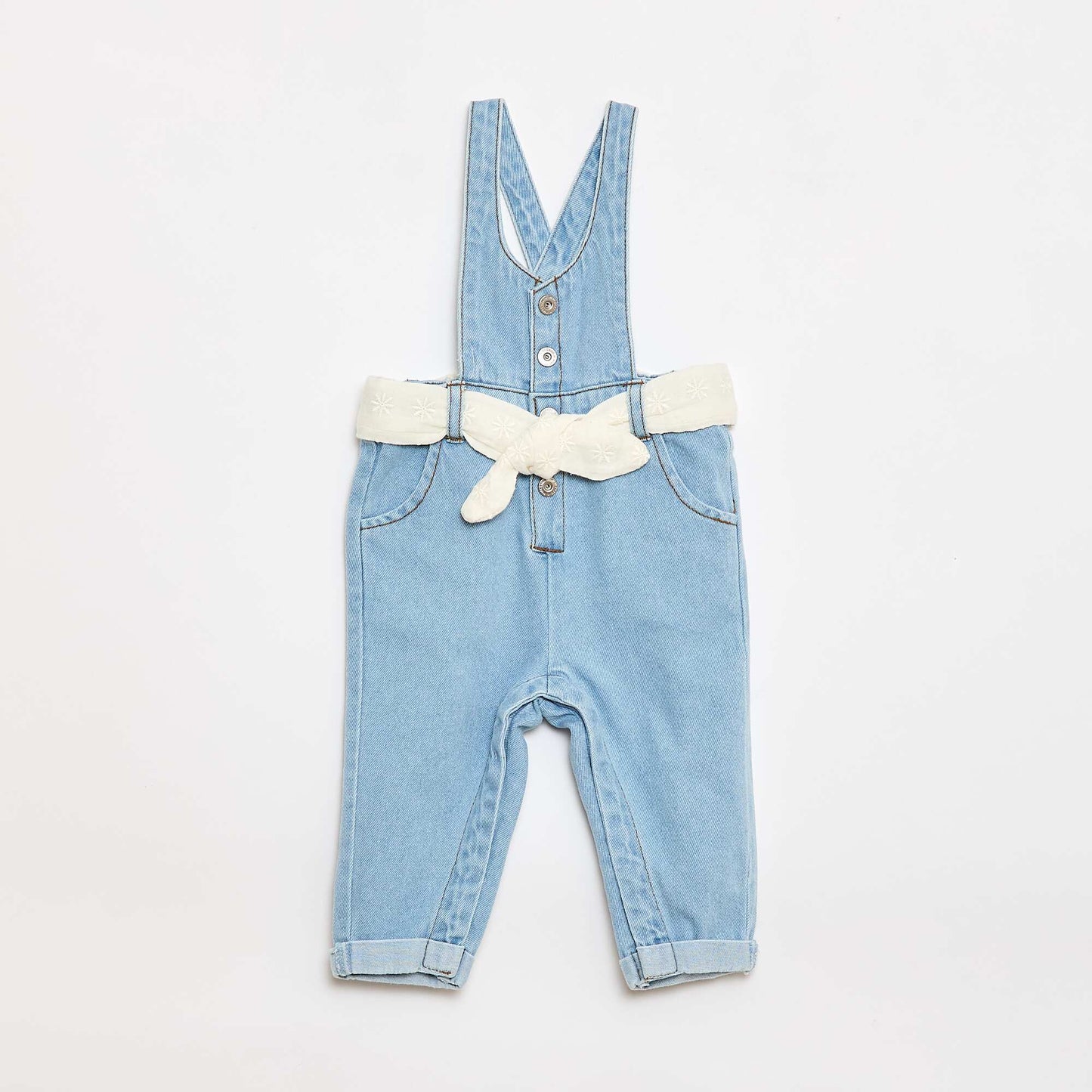 Salopette longue en jean BLANC
