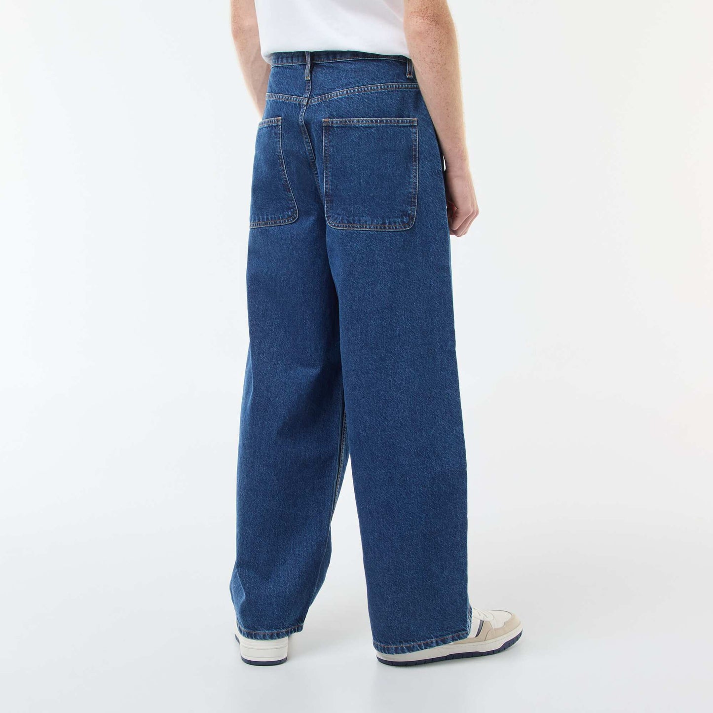 Baggy denim fit en coton BLEU