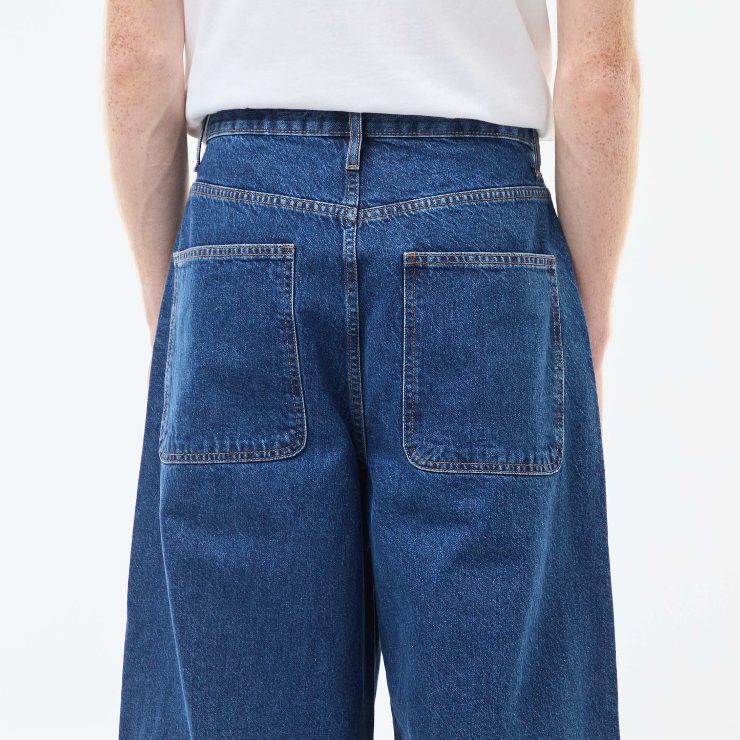 Baggy denim fit en coton BLEU