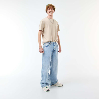 Baggy denim fit en coton BLEU