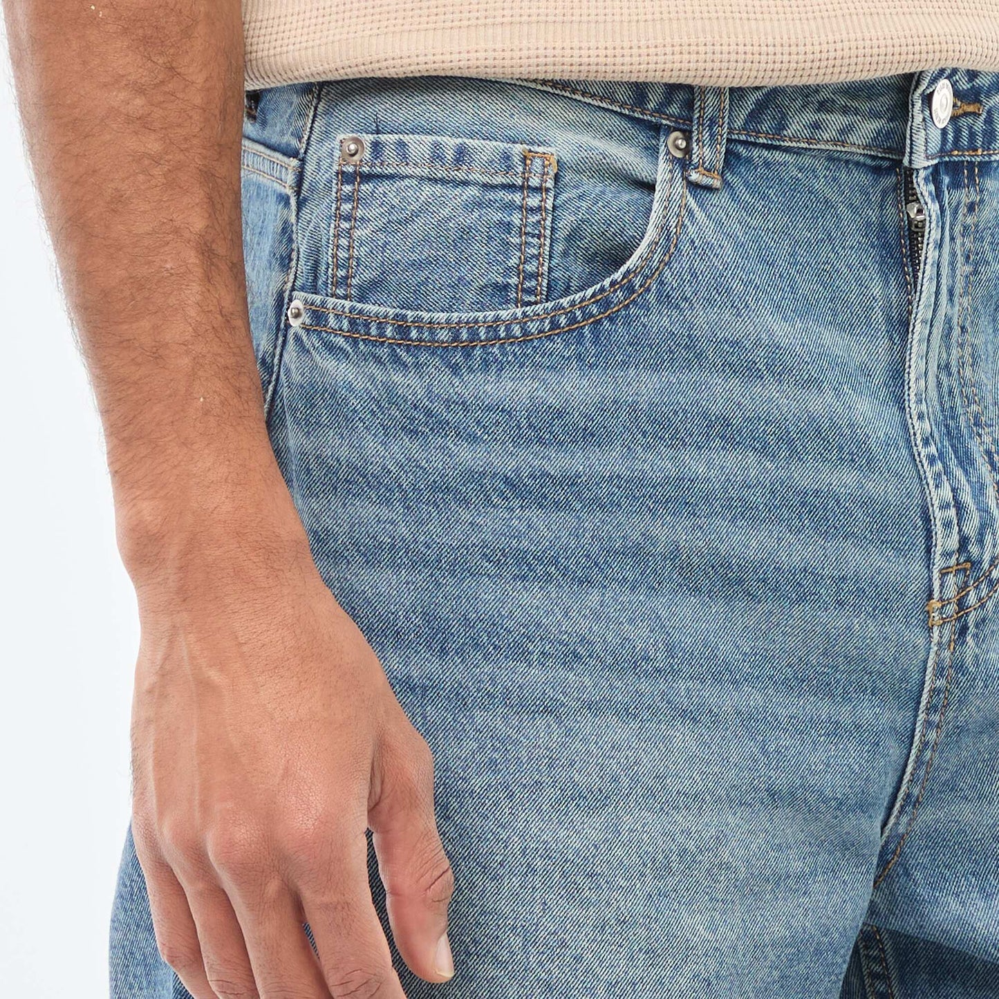 Jean droit / regular fit à 5 poches BLEU