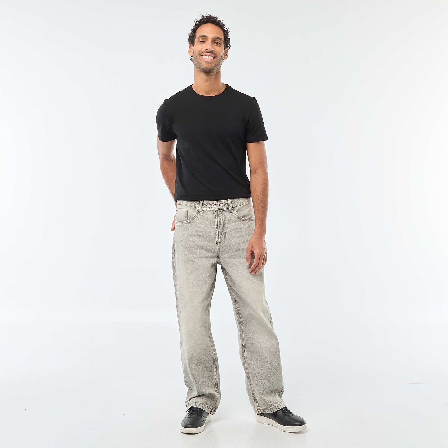 Jean droit / regular fit à 5 poches GRIS