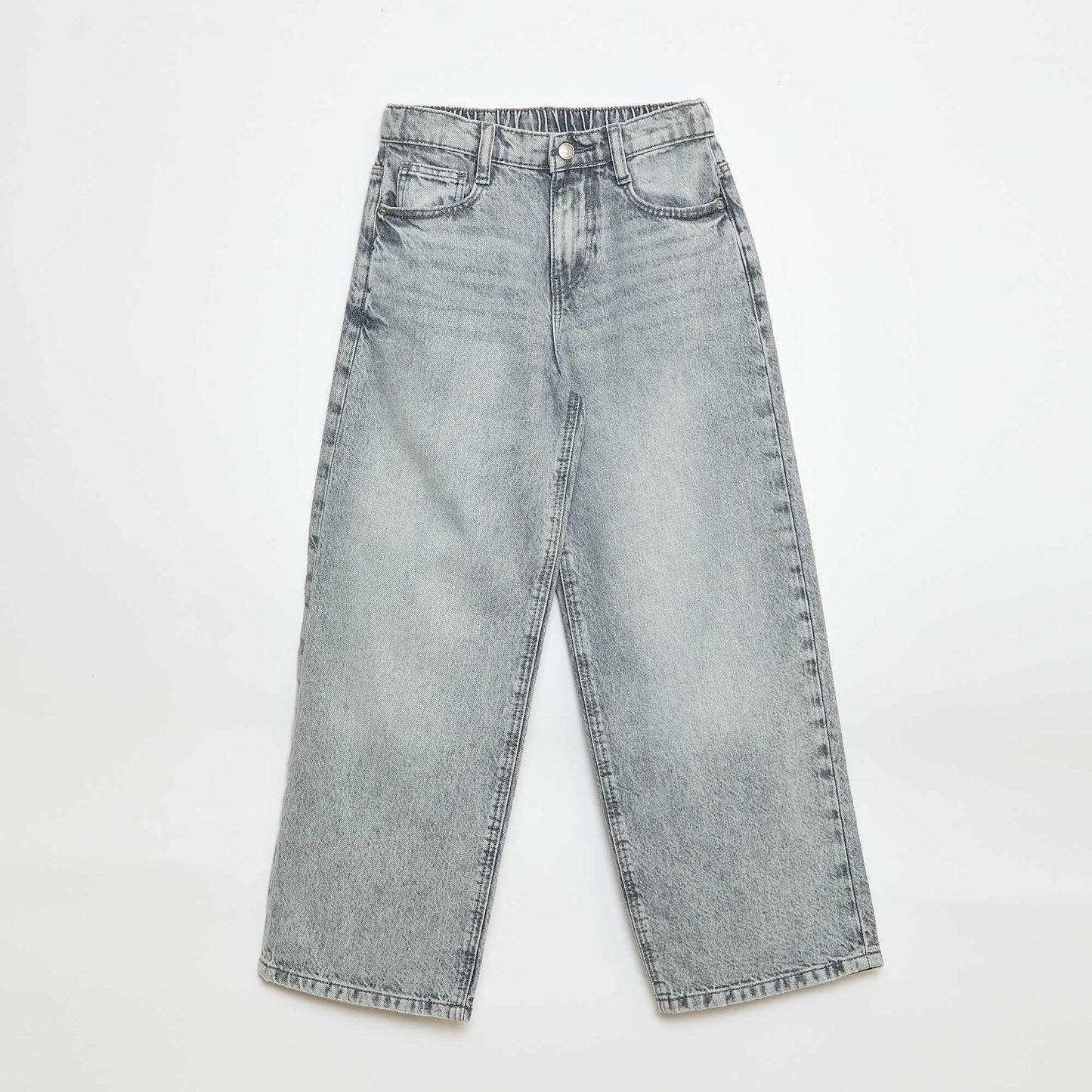 Jean baggy uni 5 poches GRIS