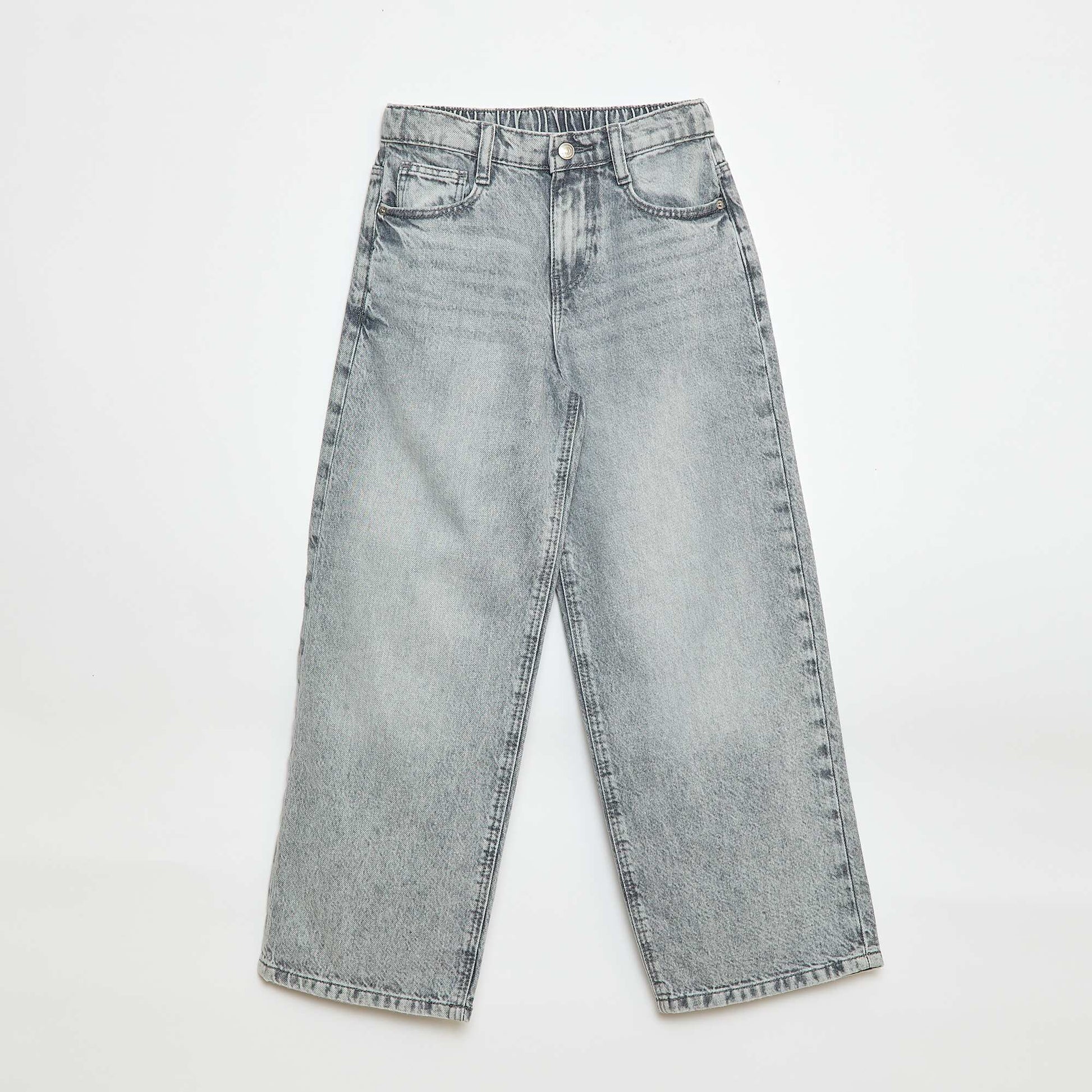 Jean baggy uni 5 poches GRIS