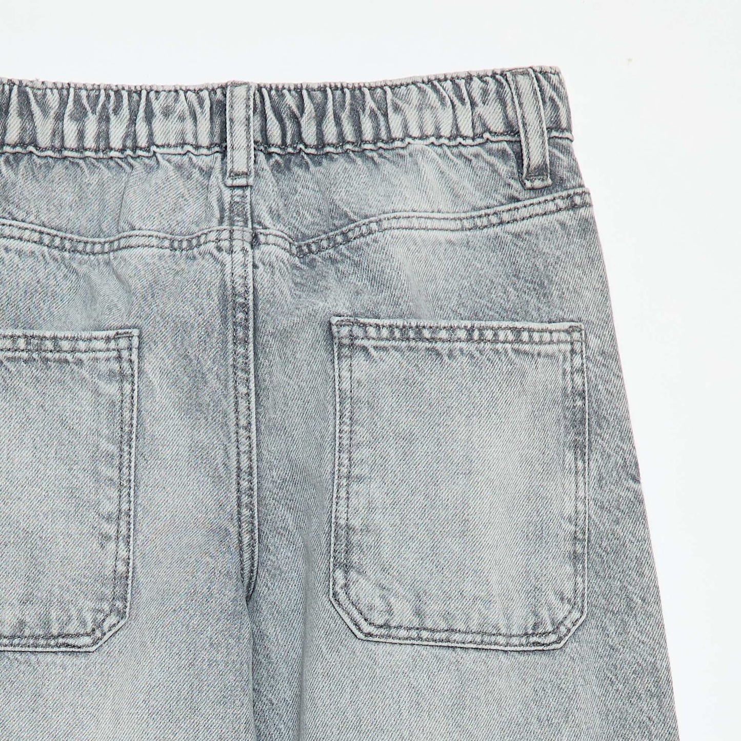 Jean baggy uni 5 poches GRIS