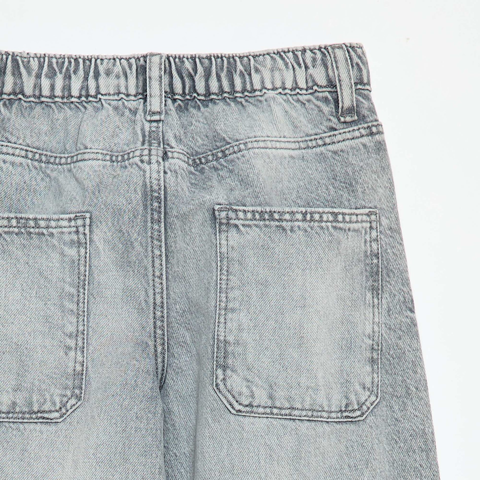 Jean baggy uni 5 poches GRIS