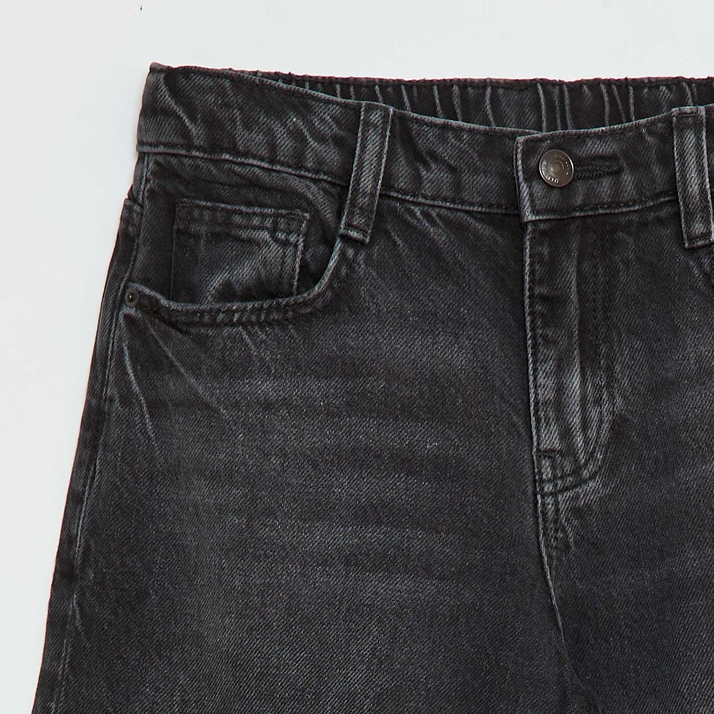 Jean baggy uni 5 poches NOIR