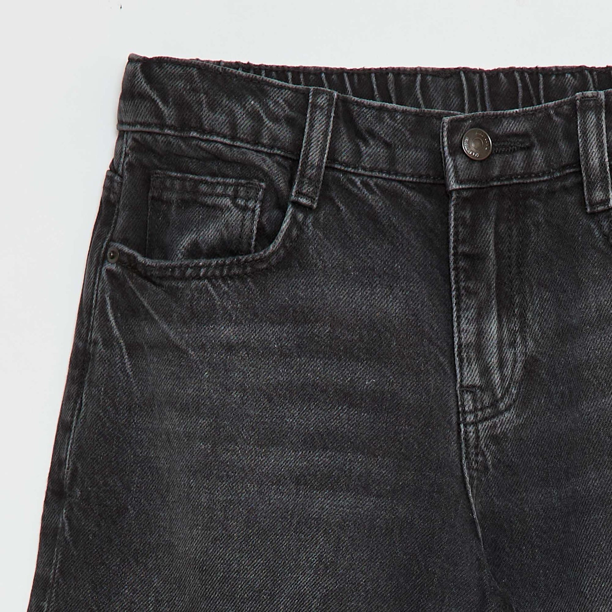 Jean baggy uni 5 poches NOIR