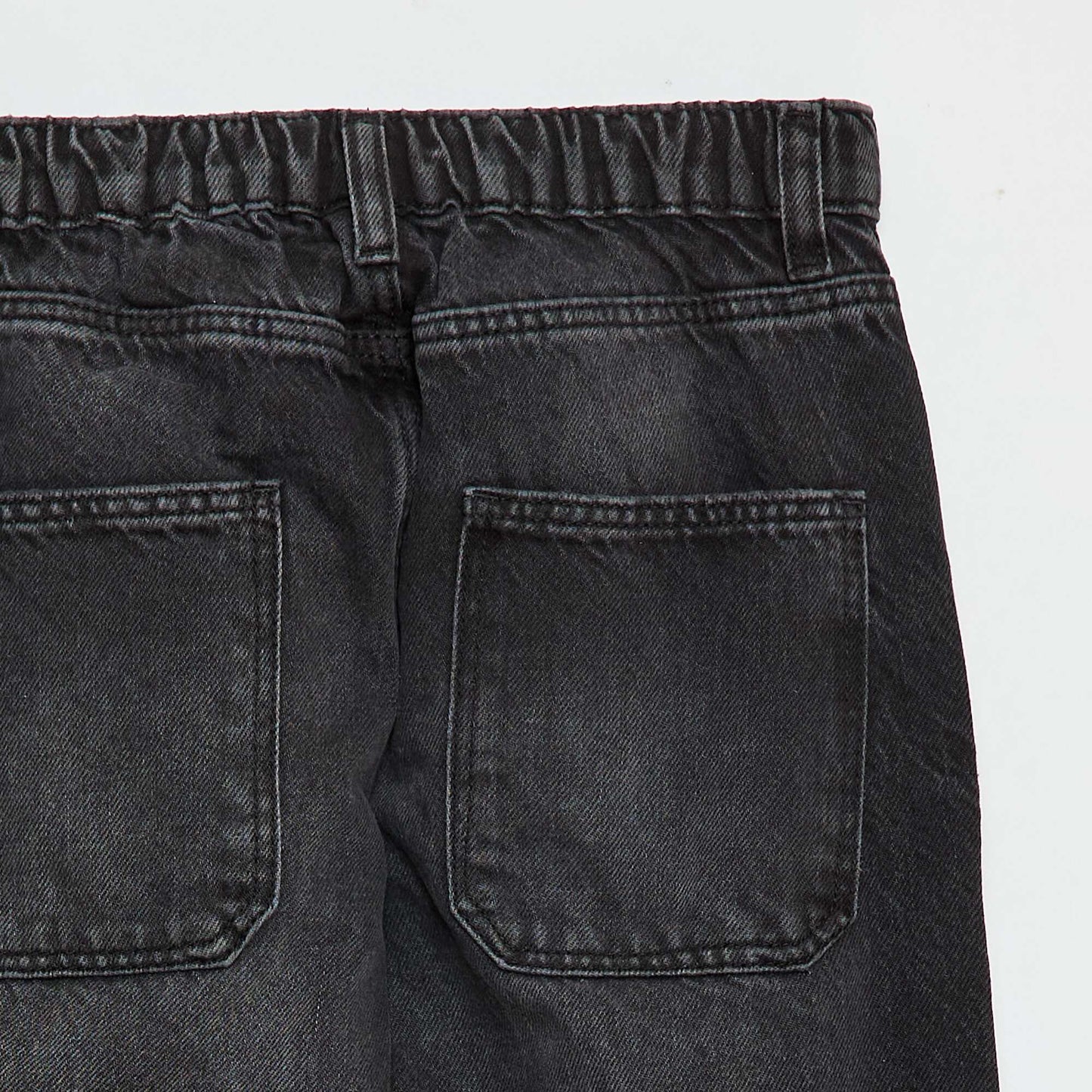 Jean baggy uni 5 poches NOIR