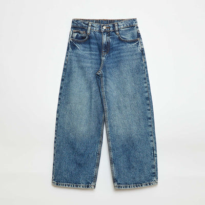 Jean baggy uni 5 poches BLEU