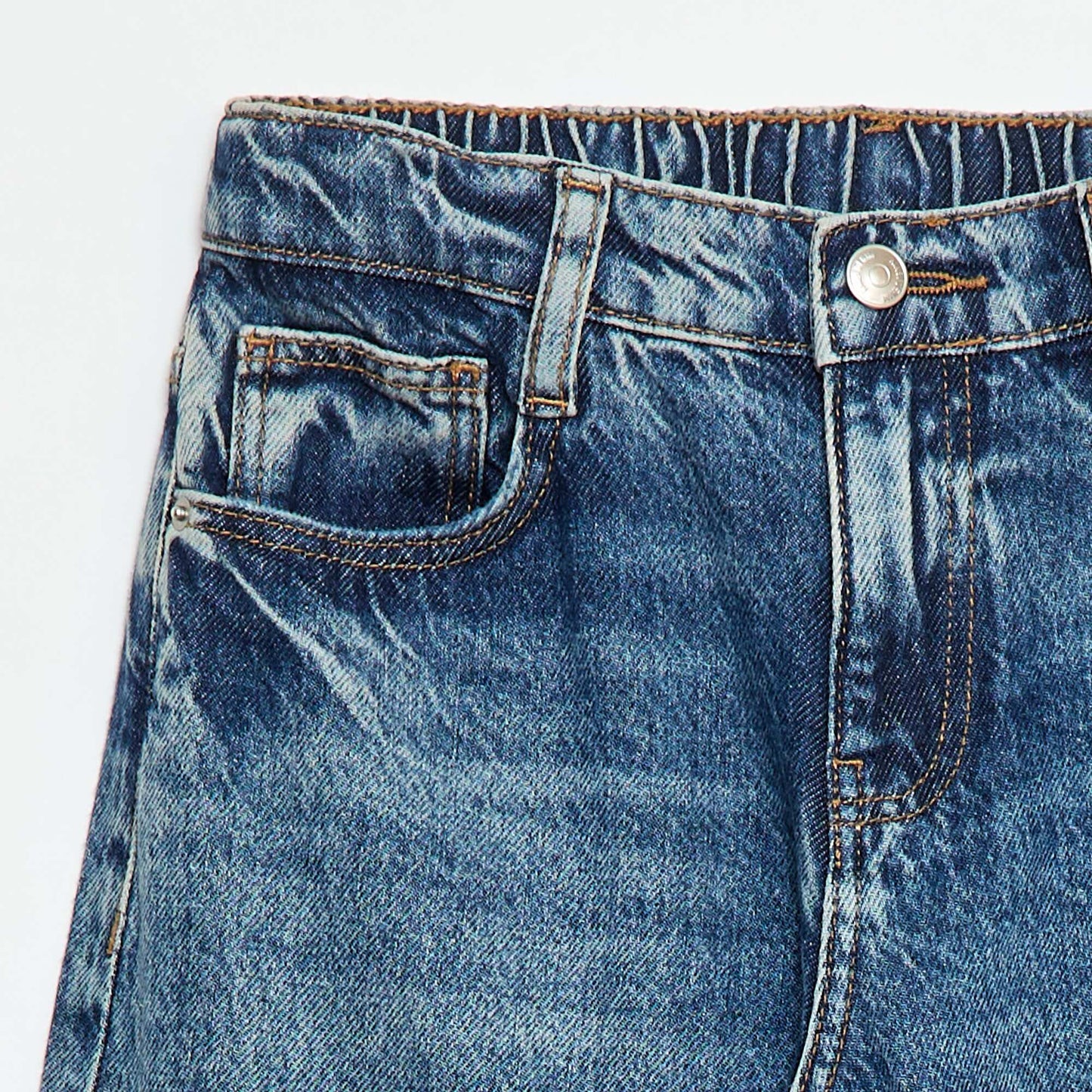 Jean baggy uni 5 poches BLEU