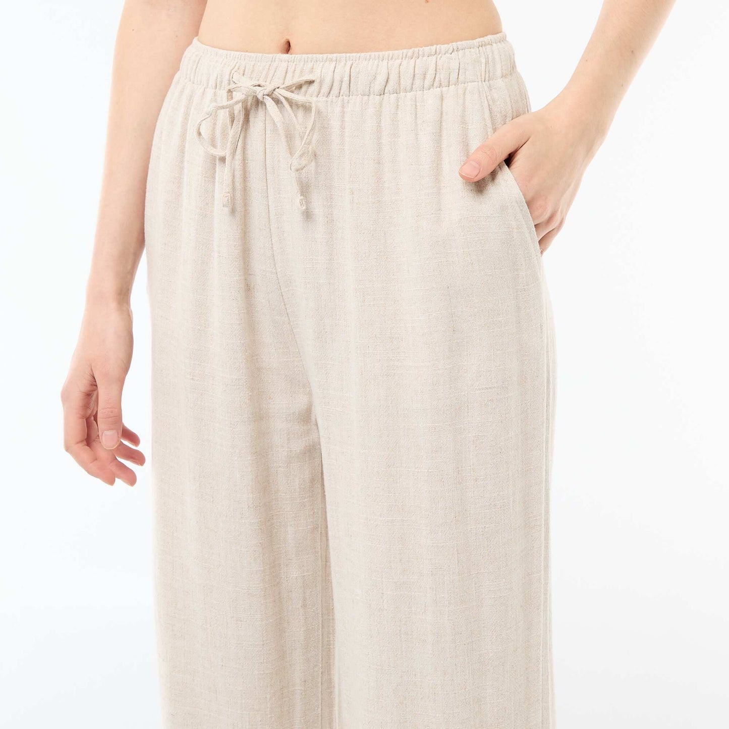 Pantalon en lin avec 2 poches BEIGE