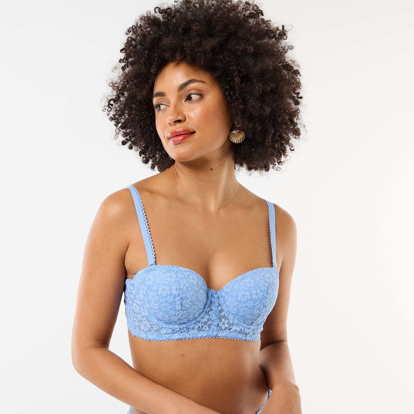 Soutien-gorge bustier en dentelle BLEU