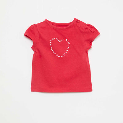 T-shirt en jersey à manches courtes ROUGE