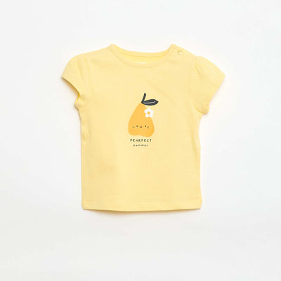 T-shirt en jersey avec manches courtes JAUNE
