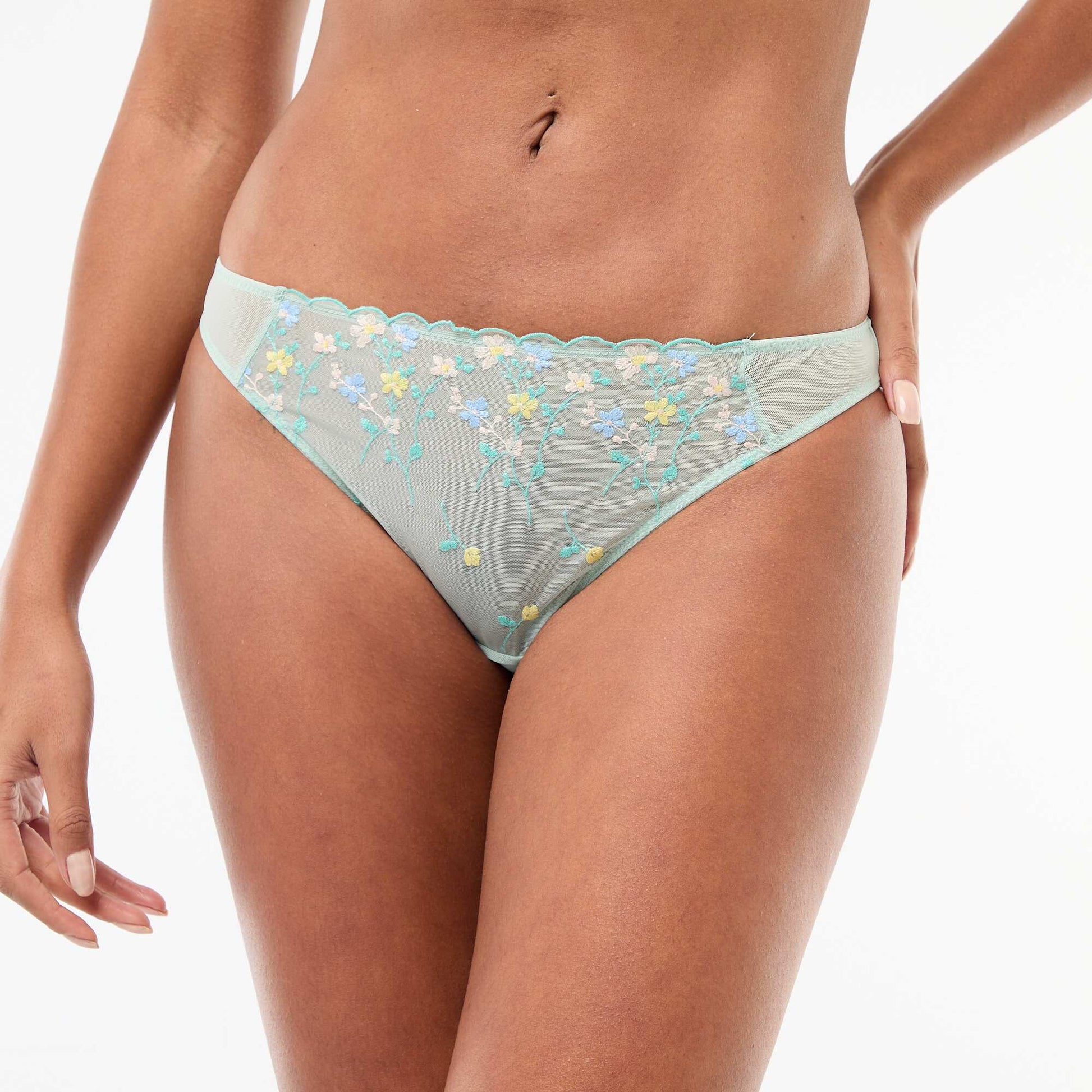 Culotte en tulle brodé BLEU