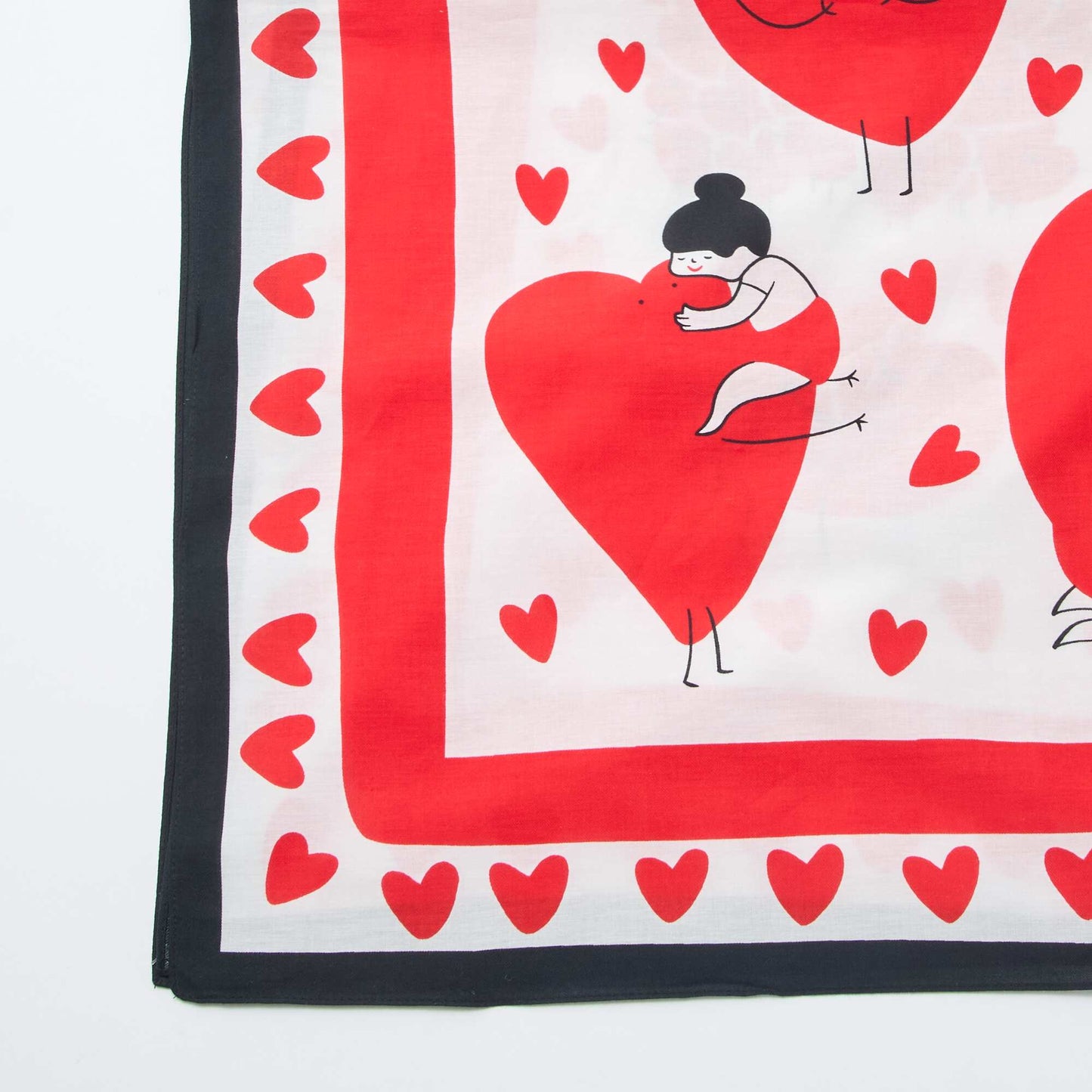 Foulard imprimé fantaisie (100x100 cm)  'Agathe Sorlet x Kiabi' - Saint-Valentin BLANC