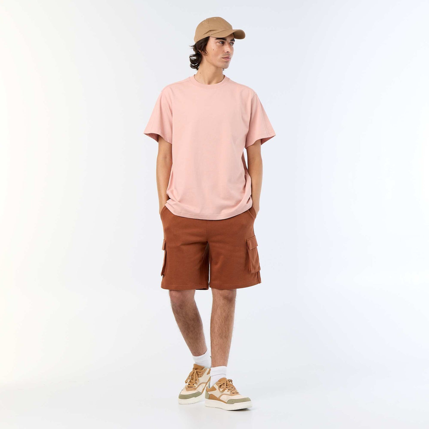 Tee-shirt uni coupe confort fit / oversize à manches courtes ROSE