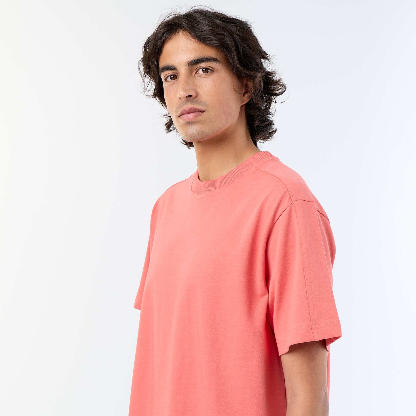 Tee-shirt uni coupe confort fit / oversize à manches courtes ORANGE